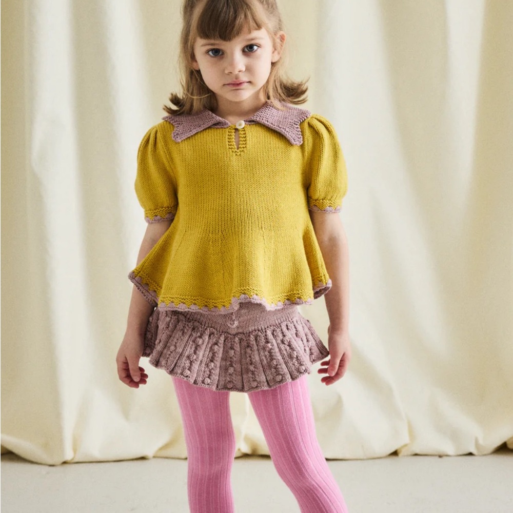 Misha & Puff skirt bloomers eyelet popcorn sweater skirt tie waist 18-24 months - Picture 3 of 15